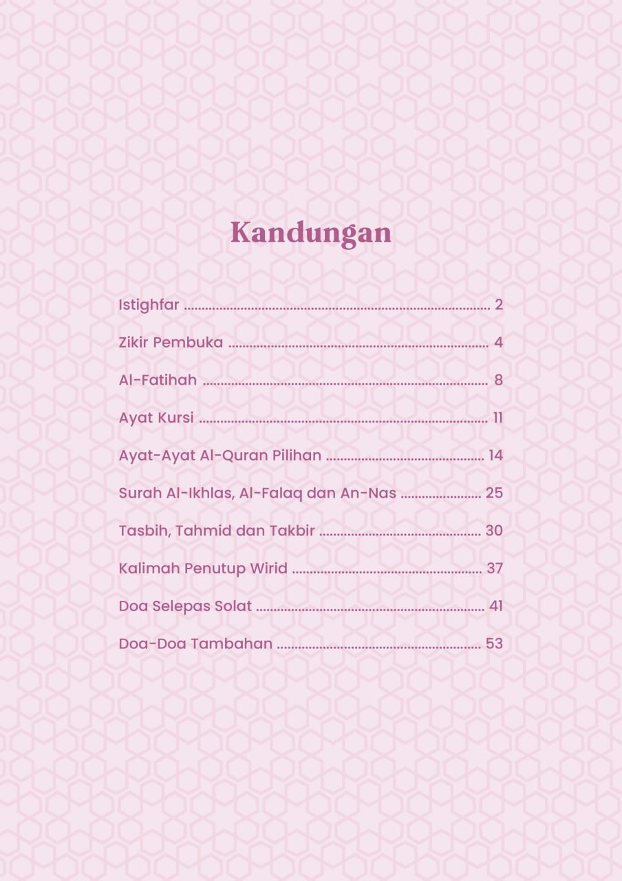 Wirid & Doa Lepas Solat kandungan